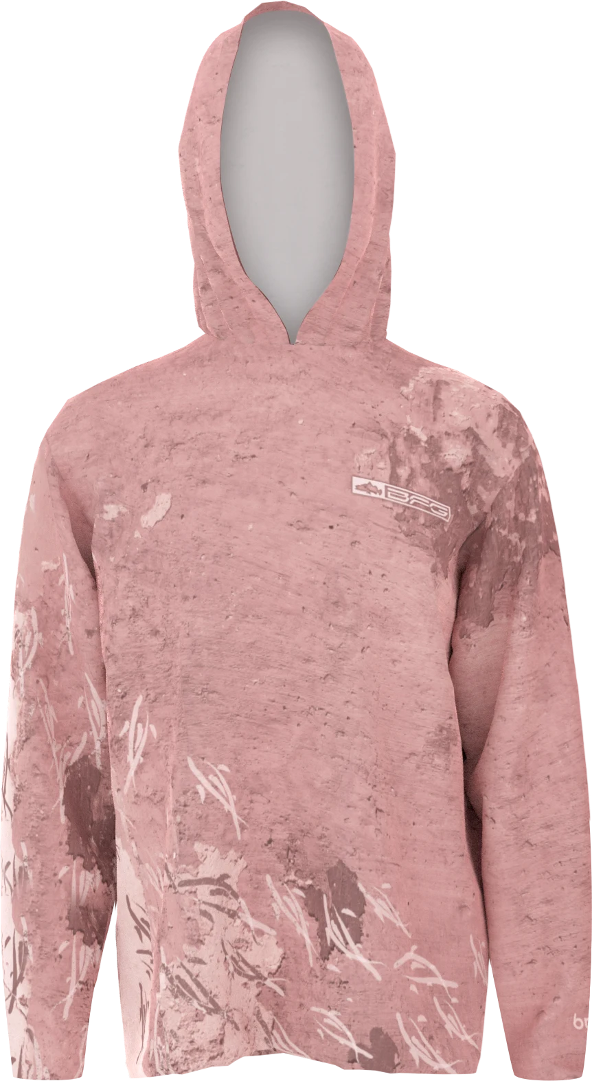 BFG x brrr Brush Strokes Dusty Pink Hood front