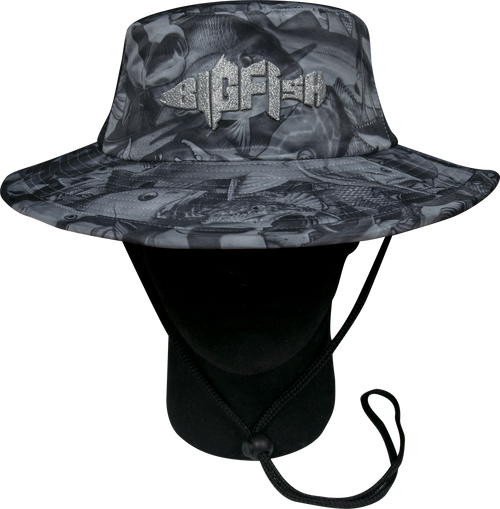 Aus Camo Grey Vented Wide Brim Hat front