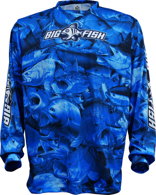 Aus Camo Dark Blue Champion fishing shirt - front