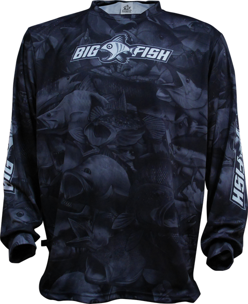 Aus Camo Dark Grey Champion fishing shirt - front