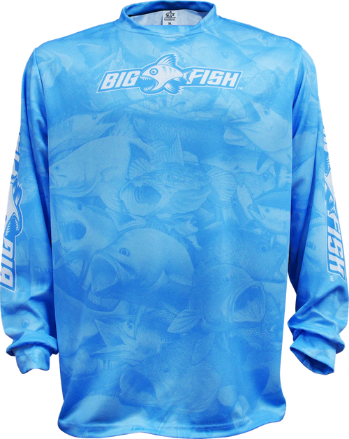 Aus Camo Light Blue fishing shirt - front