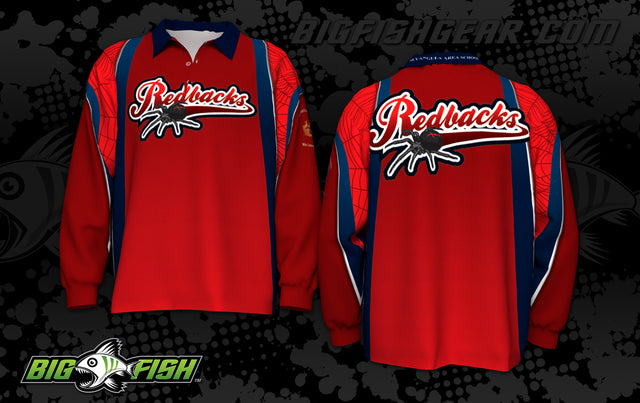 Custom school design: AAS Redbacks Polo Long (ref 01404)