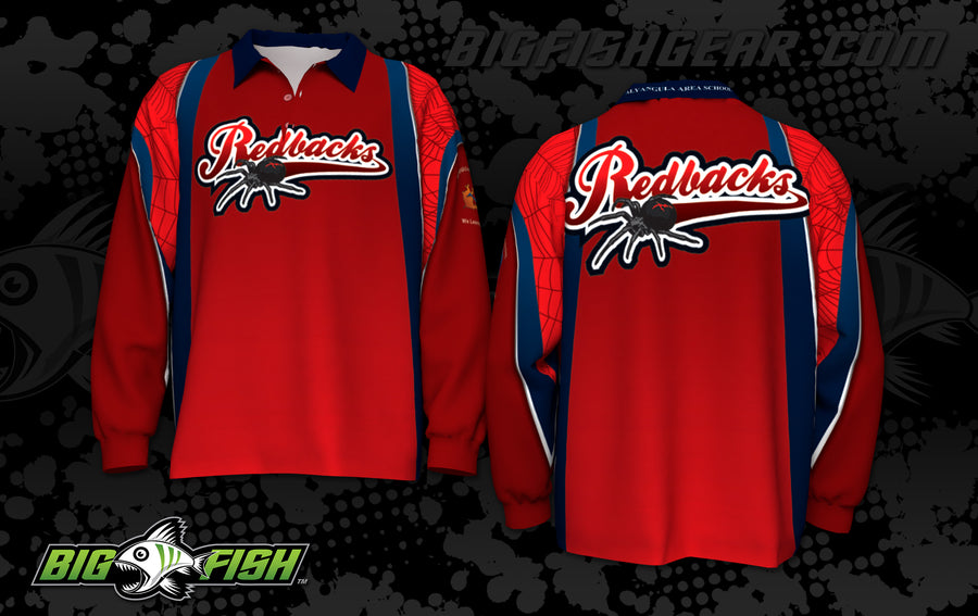Custom school design: AAS Redbacks Polo Long (ref 01404)