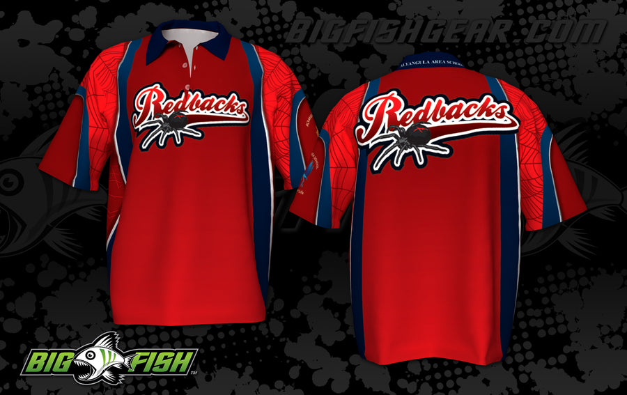 Custom school design: AAS Redbacks Polo Short (ref 01404)