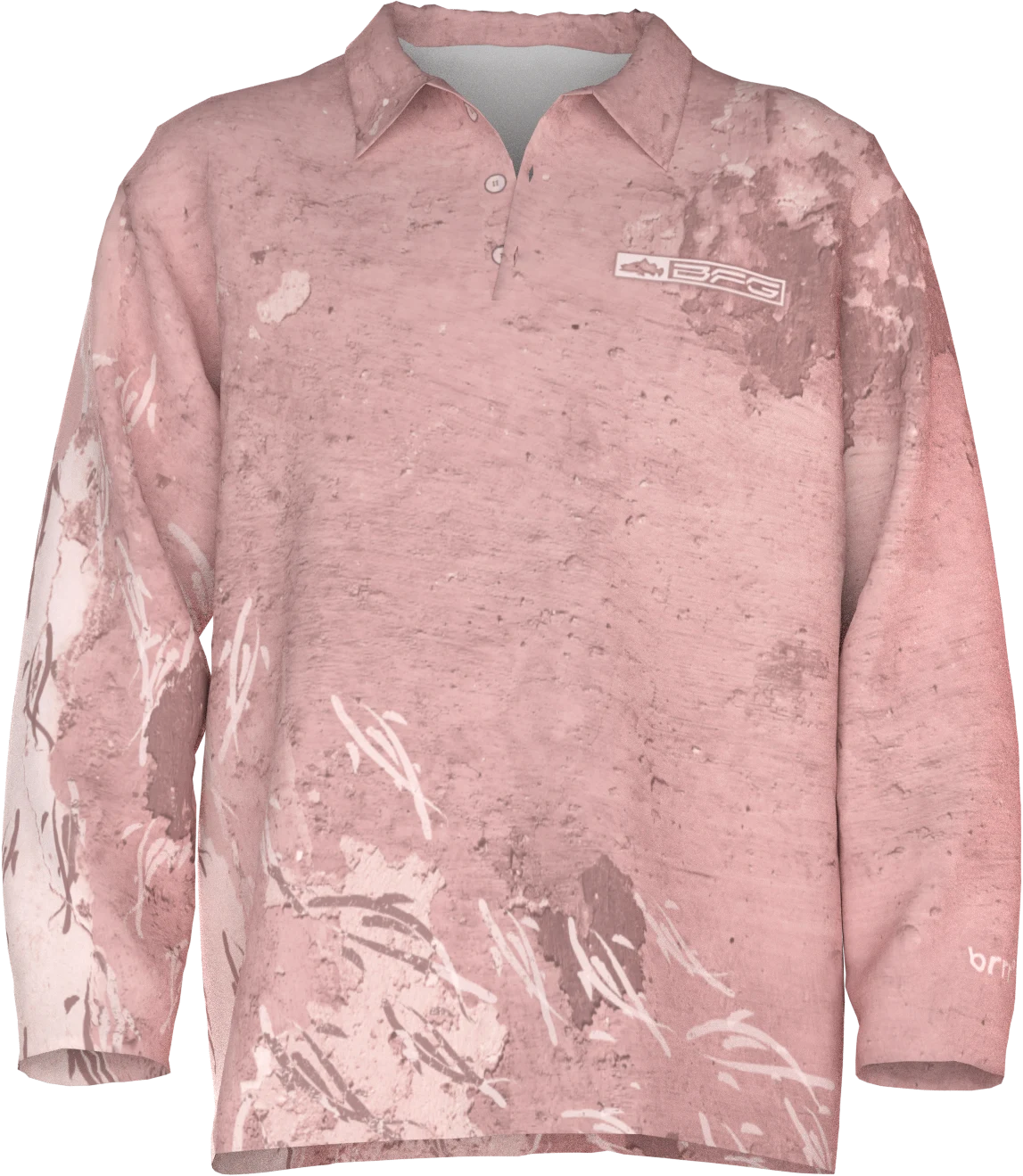 BFG x brrr Brush Strokes Dusty Pink Polo front