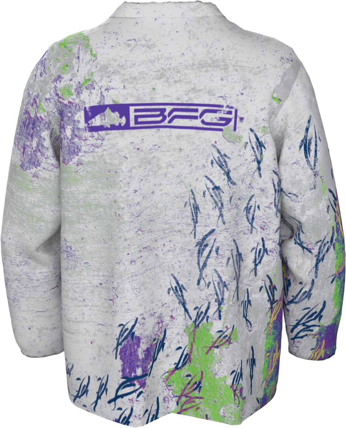 BFG x brrr Brush Strokes Grey Purple Polo back