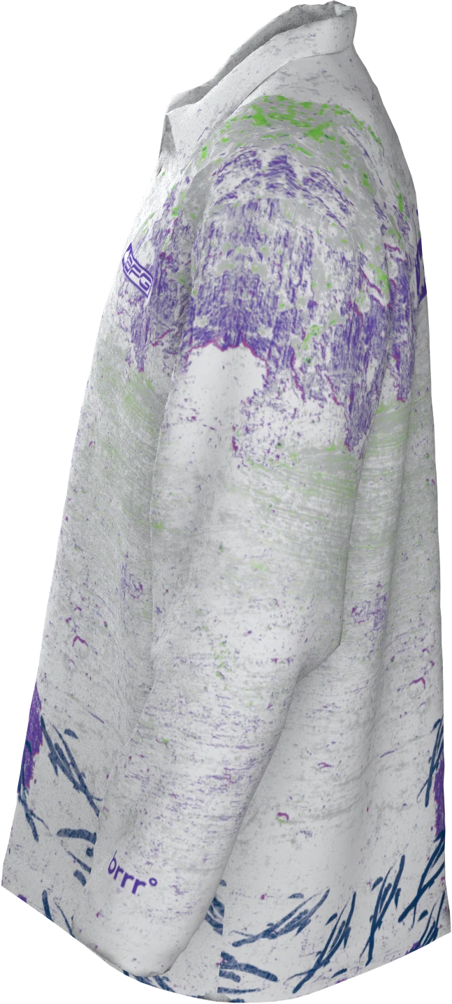 BFG x brrr Brush Strokes Grey Purple Polo side-left