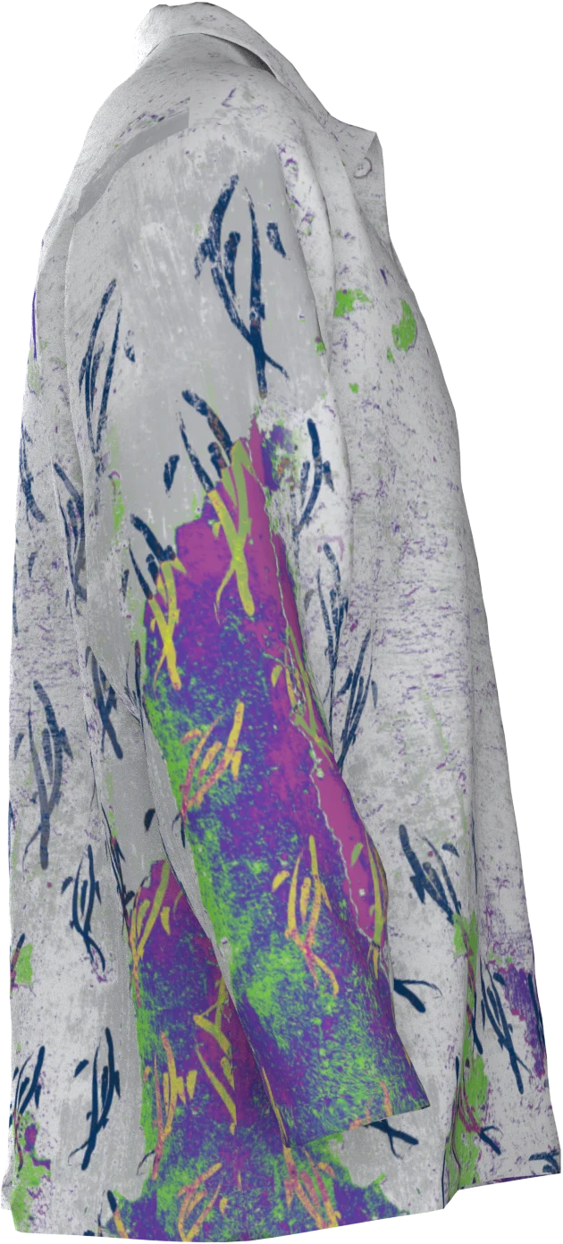 BFG x brrr Brush Strokes Grey Purple Polo side-right