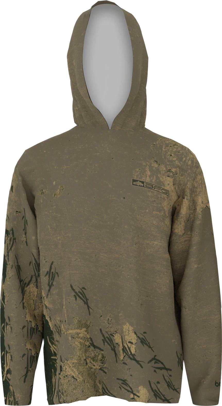 BFG x brrr Brush Strokes Khaki Hood front