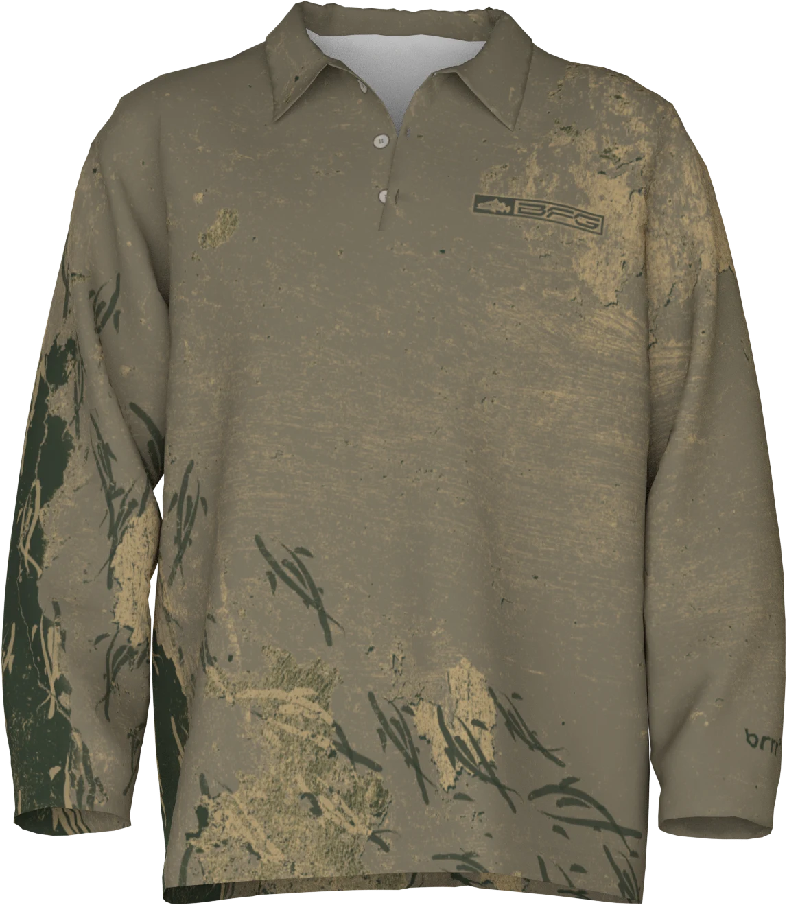 BFG x brrr Brush Strokes Khaki Polo front
