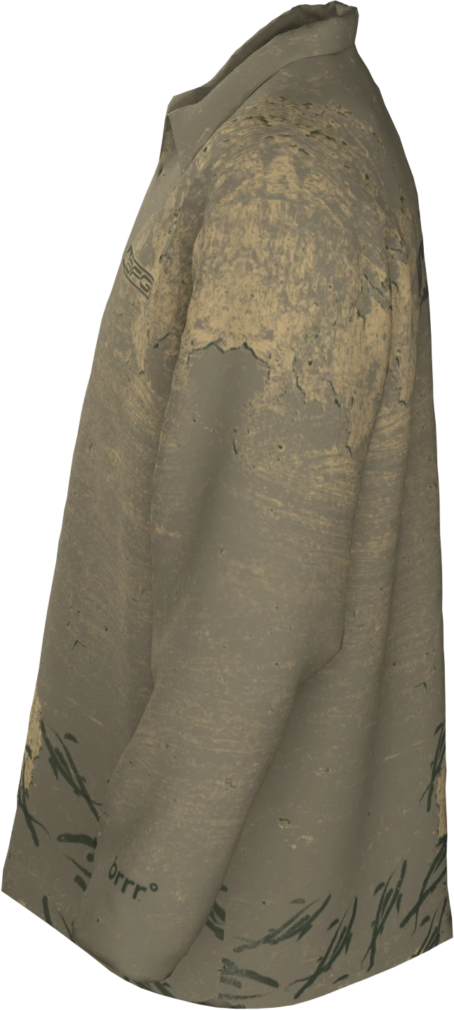 BFG x brrr Brush Strokes Khaki Polo side-left