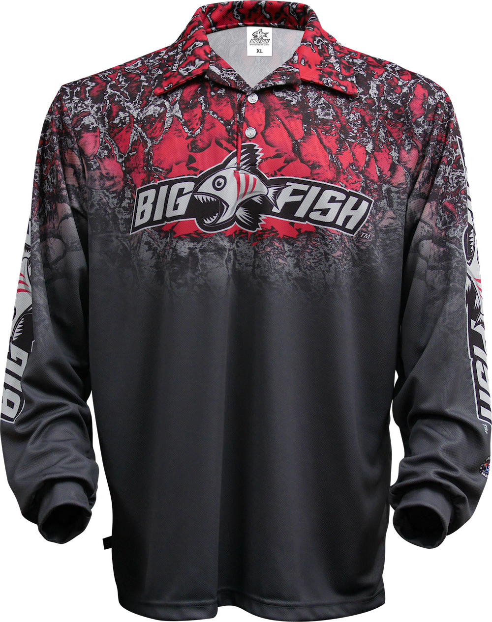 Wild Scales Grey fishing shirt front