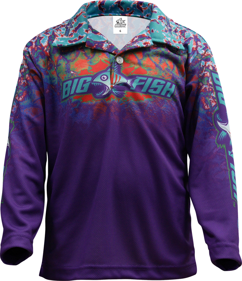 Wild Scales Purple fishing shirt front